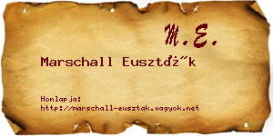 Marschall Euszták névjegykártya